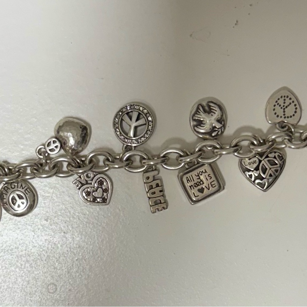 Brighton Silver Charm Bracelet with Intricate Designs